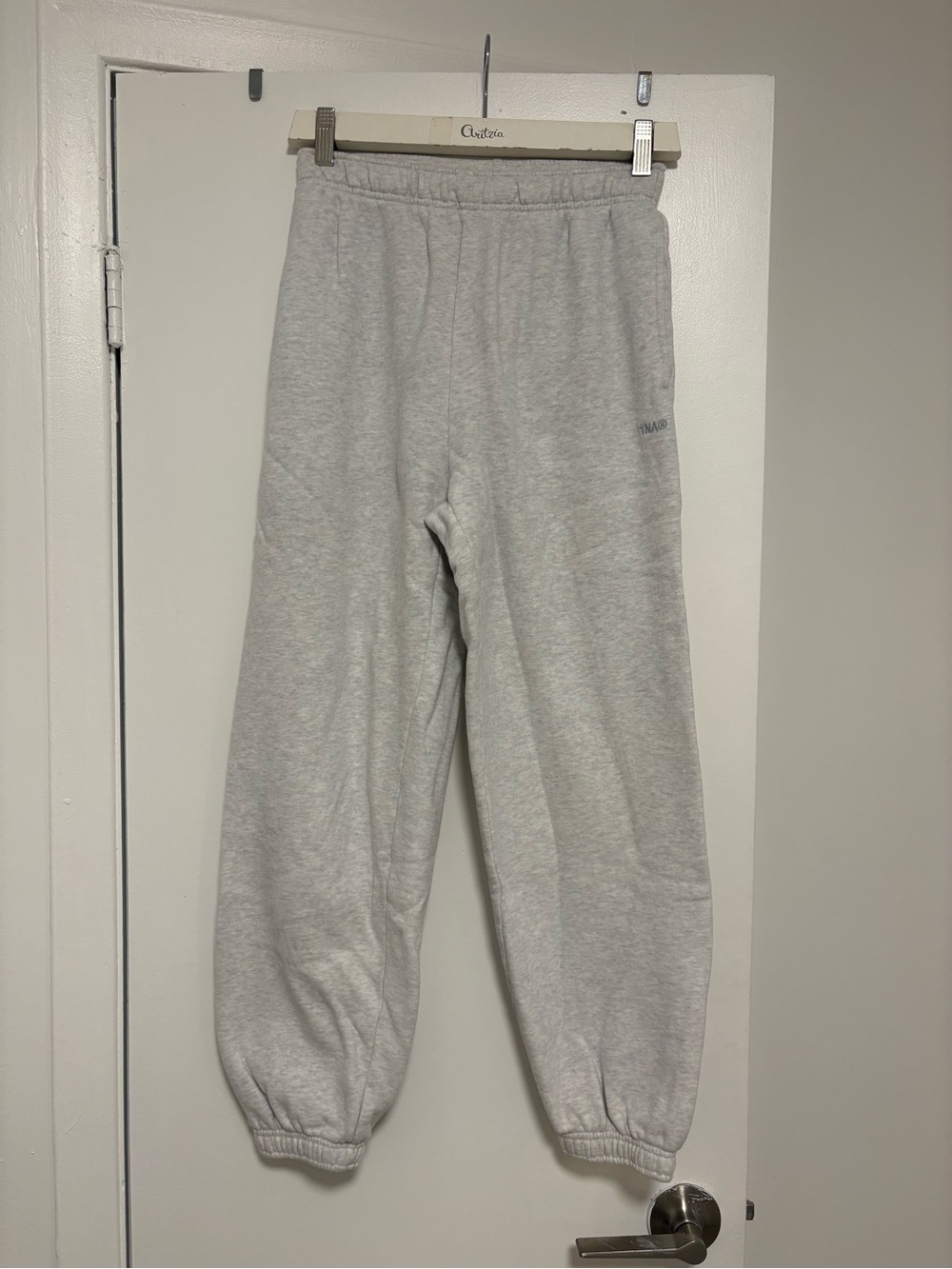 TNA Aritzia Mega Joggers - Heather Cloud White